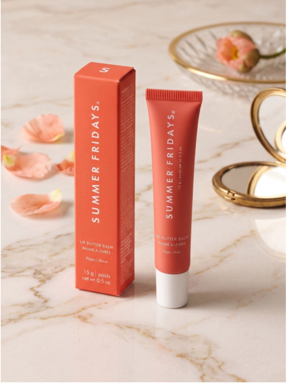 Summer Fridays Lip Butter Balm Poppy 15g 0.5 oz Vegan New in Box